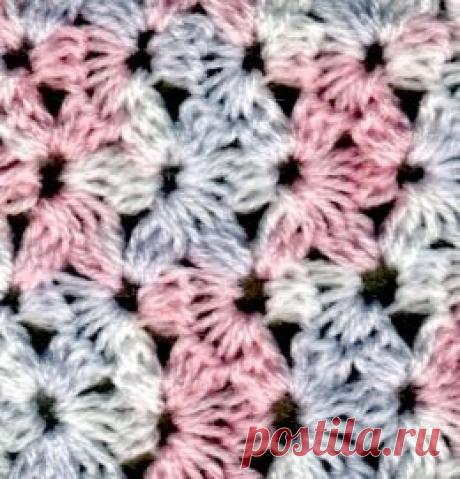 Узор крючком цветка и видео .