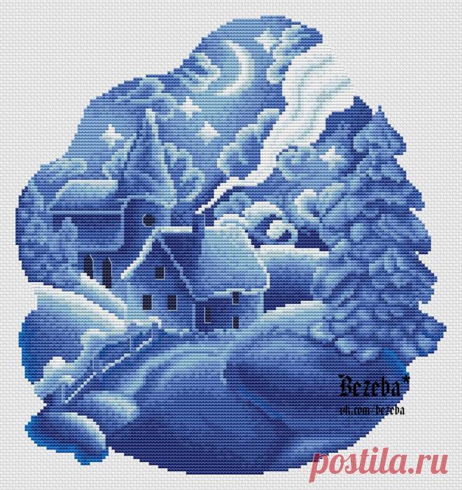 #Авторские_схемы@clubrucodelnic 
#Монохром@clubrucodelnic 
#Пейзажи@clubrucodelnic 
#Домики@clubrucodelnic 
Зимняя сказка 

Дизайнер : Гринченко Галина — https://vk.com/bezeba 

Схема  Жмите на картинку