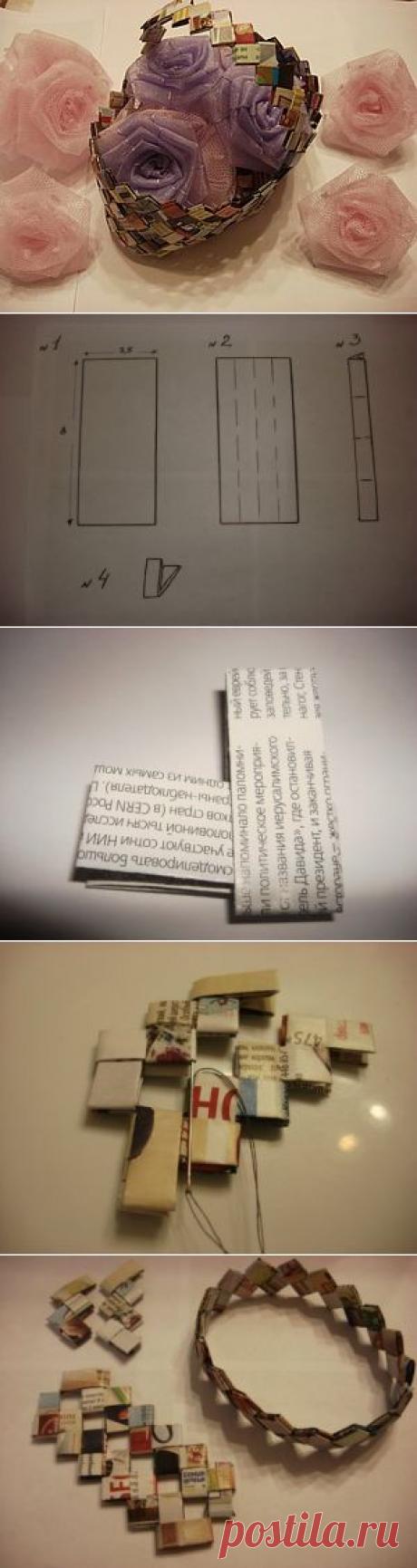 Бумажная корзинка - Ярмарка Мастеров - ручная работа, handmade