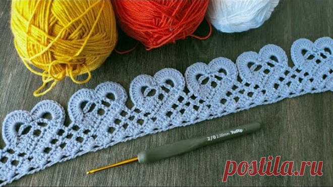 Beautiful and very easy to crochet LACE HEART for beginners PATTERN SCHEME Ленточное кружево крючком