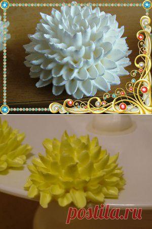 Белковый заварной крем для приготовления украшений для торта.Цветы из заварного крема. | Идея Меню