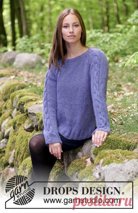 After the Rain / DROPS 181-19 - Free knitting patterns by DROPS Design Knitted jumper with raglan, vent in the sides and cables on sleeves, knitted top down. Size: S - XXXL
Piece is knitted in DROPS Brushed Alpaca Silk.