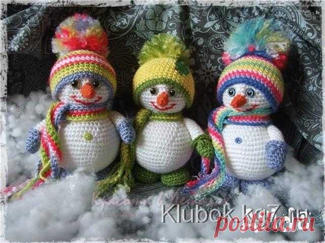 Снеговики, связанные крючком | Клубок
