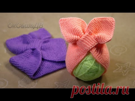 Повязка на голову "Солоха" ("Ушки") спицами