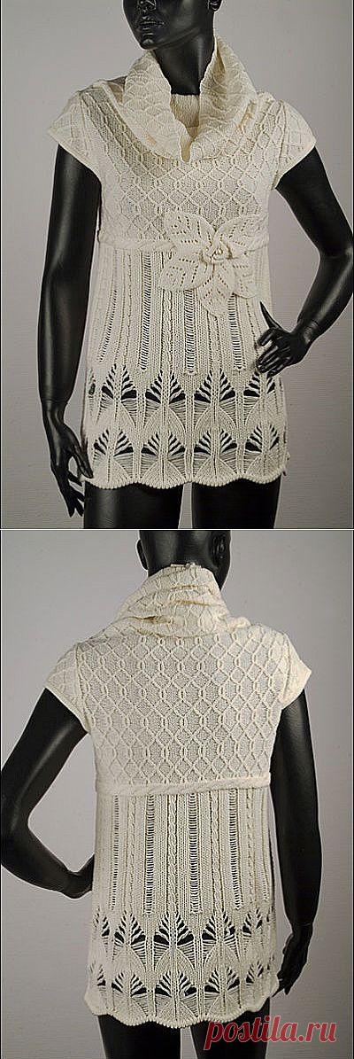 Туники с узором из спущенных петель руками и на машине.