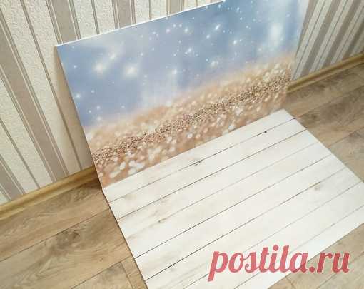 Это фотофон на пластике, который попросила одна из клиенток. Размер стенки и пола 80х50 см, в совокупности получается фон 80х100 см. Удобство в том, что вам не надо крепить такой фон, он просто стоит операясь на стену. Обычно я не делаю подобные фоны, на пластике я делаю только боксы. Но в этот раз очень просили. По запросу могу изготовить подобное, но существует минимальный размер на пластик, поэтому пишите, индивидуально все рассчитаю.

Цена фона на фото 1600 рублей