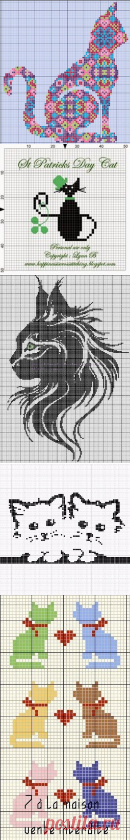 Схемы вышивки крестом для любителей кошек (из интернета) - Схемы вышивки крестом, вышивка крестиком