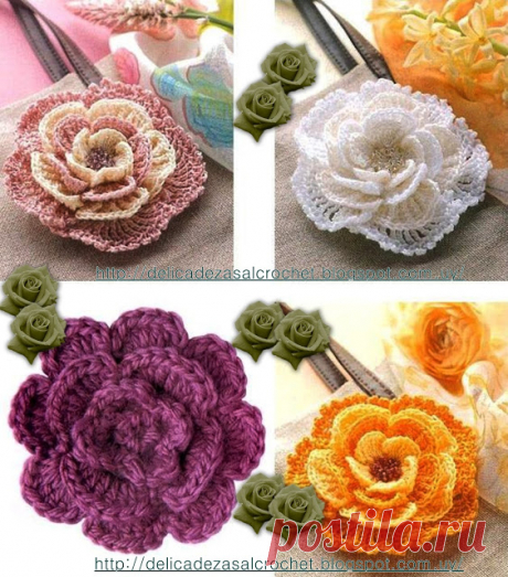 Delicadezas en crochet Gabriela: Flores tutoriales