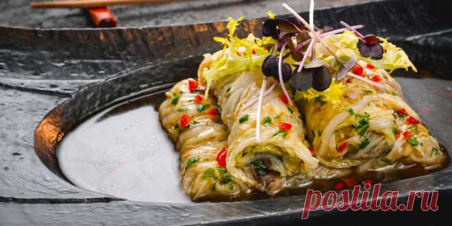 ГОЛУБЦЫ ИЗ КИТАЙСКОЙ КАПУСТЫ С ГРИБАМИ