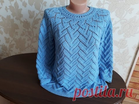 Пуловер спицами (круглая кокетка). Часть 11.