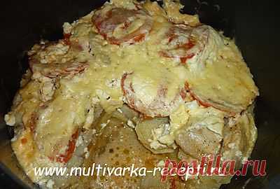 Рыба с картофелем, запеченные под майонезом в мультиварке |