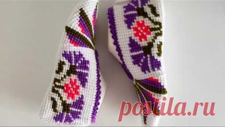 (2video) Karanfil modelin orta yapımı #keşfet #örgü #patikmodelleri #tunusisi #knitting #crochet