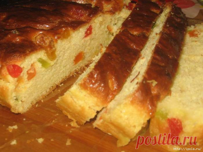 Сладкий сливочный пирог с цукатами