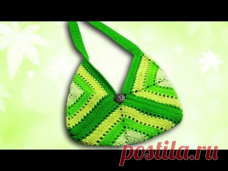 ✅СУМОЧКА из КВАДРАТНЫХ мотивов. Вязание крючком