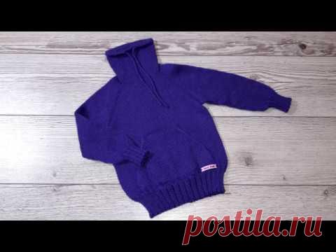 Детская толстовка, худи спицами. Вяжем кулиску. Часть 1.