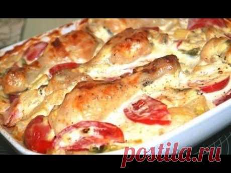КУРИЦА С ОВОЩАМИ В СМЕТАННОМ СОУСЕ