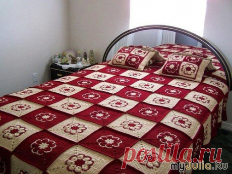 Плед из мотива &quot;Цветок в квадрате&quot;: Дневник группы «ВЯЖЕМ ПО ОПИСАНИЮ»: Группы - женская социальная сеть myJulia.ru