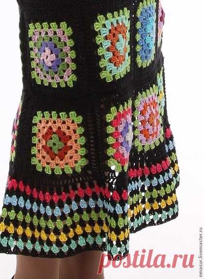 Купить Вязаное платье " Стильный квадрат" - в клеточку, Вязание крючком, вязаное платье