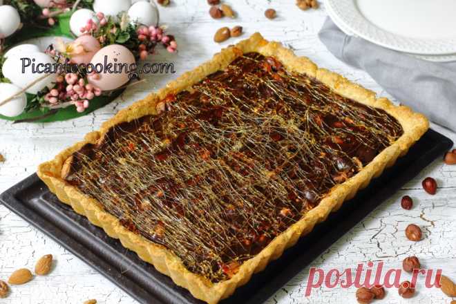 Ореховый мазурек с шоколадом и карамелью | Picantecooking