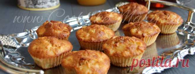 Пошаговый рецепт маффинов с яблоком🍏 и ириской🍬