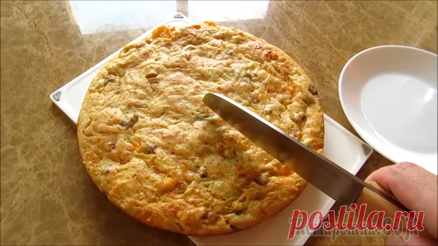 Купеческий пирог с кабачком, картошкой и грудинкой