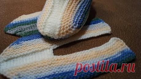 Тапочки одним полотном. Очень просто.