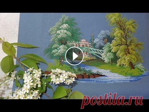 ИТОГИ АПРЕЛЯ. ВЫШИВКА, ПЕЧВОРК, ВЯЗАНИЕ. СТАРИННАЯ СХЕМА. АППЛИКАЦИЯ. ШАПОЧКА-ШЛЕМ. Готов первоотшив вышивки по старинной схеме "У реки" от Ларисы Берлинская вышивка. Продвижения в "Летнем утре" - ЧИ. "Медовая...