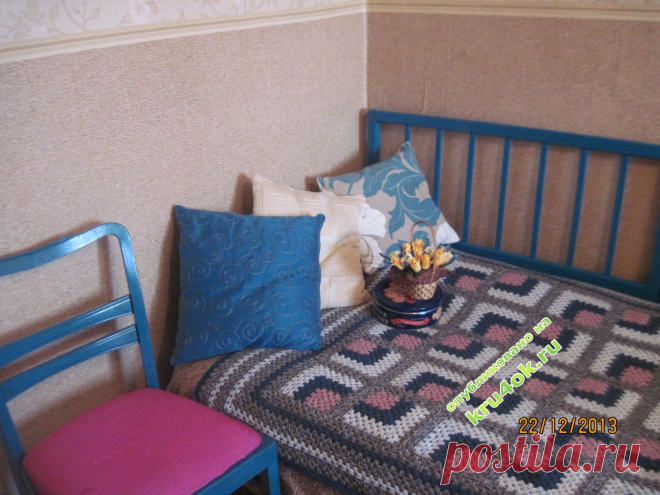 Плед из мотивов бабушкин квадрат — работа Ирины - вязание крючком на kru4ok.ru