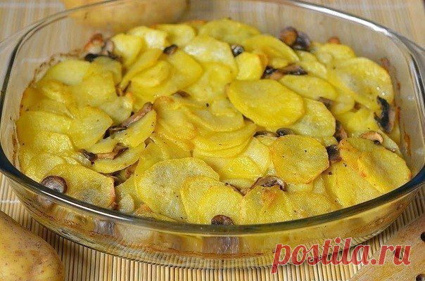 Картошка с грибами в сметане.