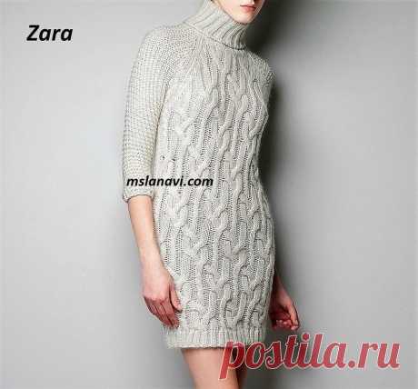 Платье интересными аранами от Zara