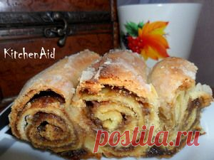 Пирог Улитка с инжиром.