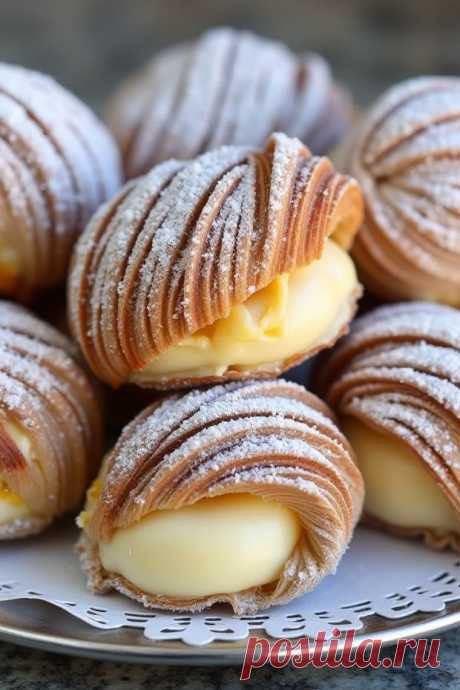 Italian sfogliatelle are a heavenly confection known for their intricately layered, flaky pastry shells that enclose a luscious ricotta filling. These pastries