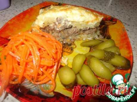 Картофельная запеканка с фаршем и грибной икрой - кулинарный рецепт