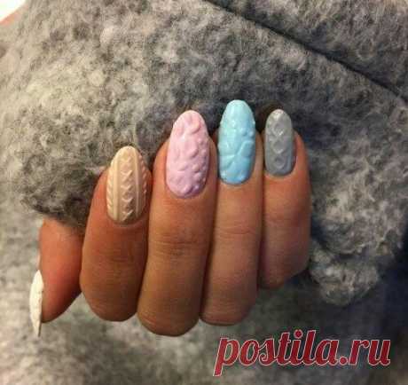 Вязаный маникюр - зимний тренд в nail-дизайне