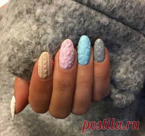 Вязаный маникюр - зимний тренд в nail-дизайне