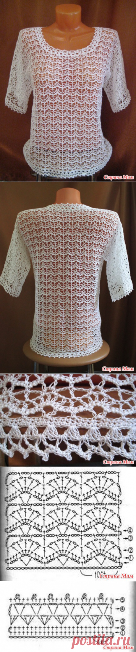 Летняя кофточка...&quot;По мягким волнам&quot;...