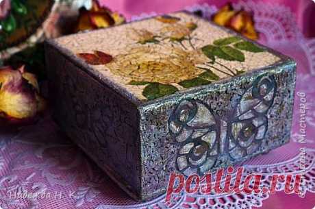 Декор шкатулки из картонной коробки