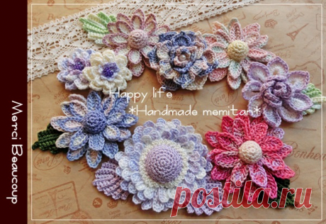 ◆ハンドメイド*お花モチーフ*パープル系*◆ - ヤフオク!