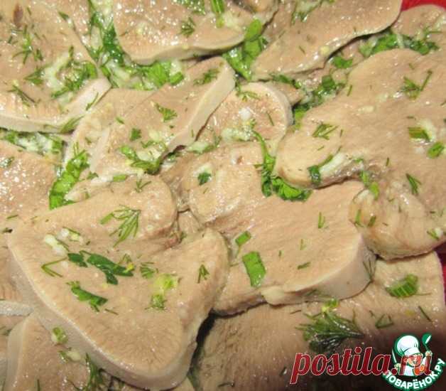 Язык отварной маринованный Кулинарный рецепт