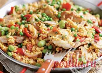 Рецепт паэльи с курицей и зеленым горошком - Горячие блюда . 1001 ЕДА вкусные рецепты с фото!