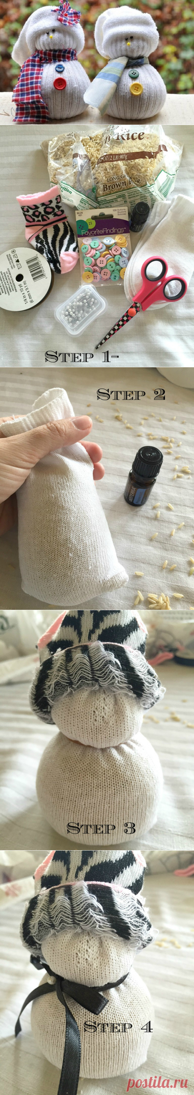 Снеговик из носочка своими руками — Мастер-классы на BurdaStyle.ru