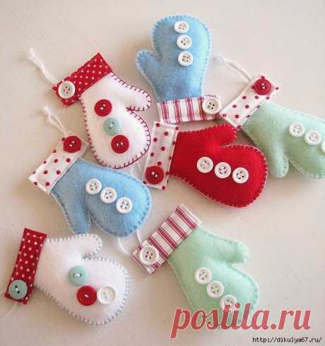 Фетровые новогодние игрушки