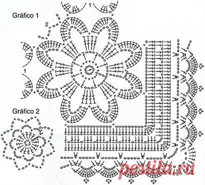 Две прямоугольных салфетки крючком - Онлайн-журнал о вязании и кулинарии