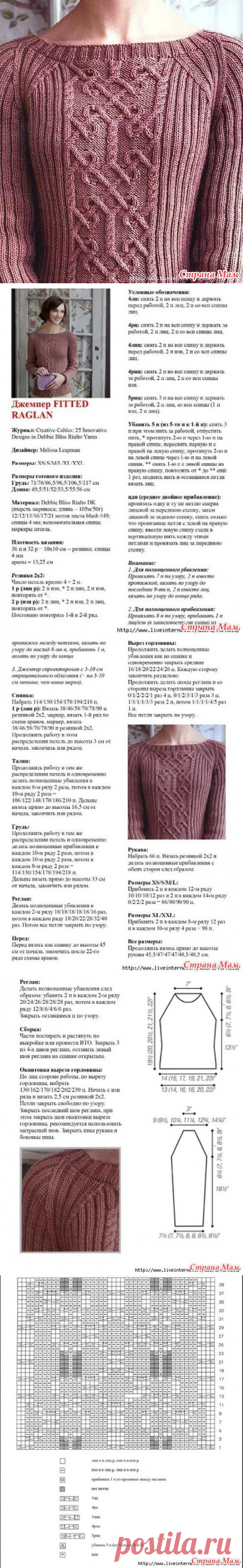 джемпер FITTED RAGLAN спицами