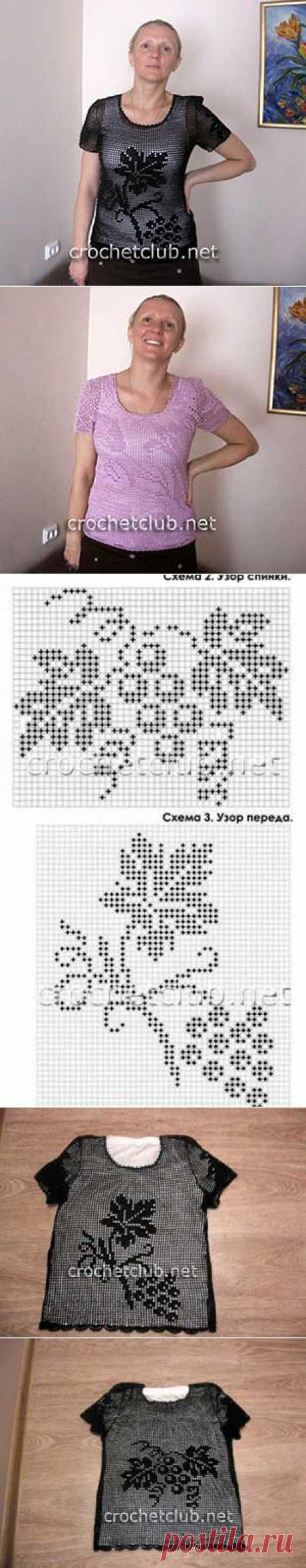 Блузки, связанные филейными узорами - Вязание Крючком. Блог Настика