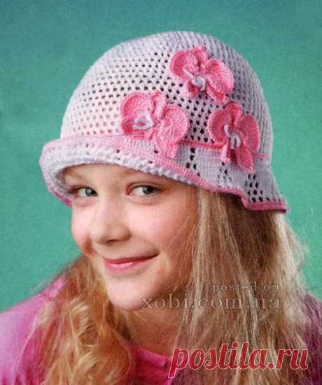 детская шляпка с орхидеями