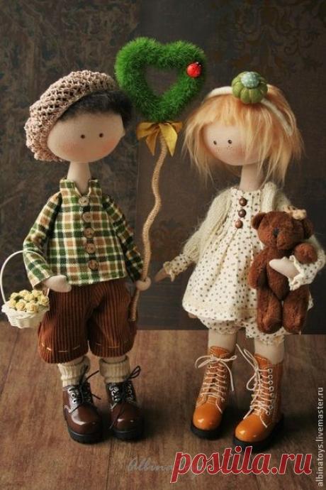 Купить Куклы. Текстильные куклы малыши Маня и Саша. - серый, кукла, кукла пара