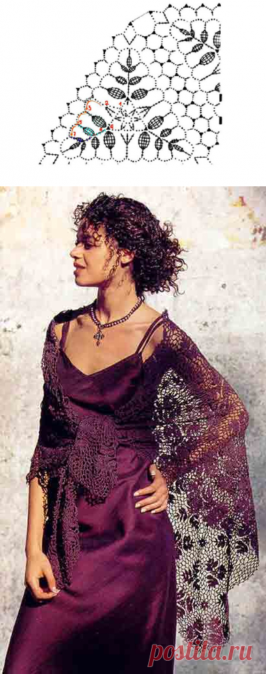 Темно-вишневая шаль