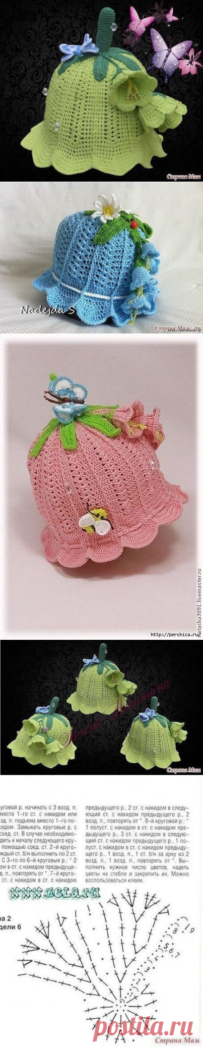Чудо панамка для девочек «Колокольчик» (Вязание крючком) | Журнал Вдохновение Рукодельницы