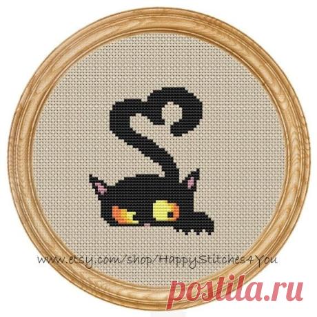 Cross Stitch Pattern PDF heart cat DD0130 от HappyStitches4You
